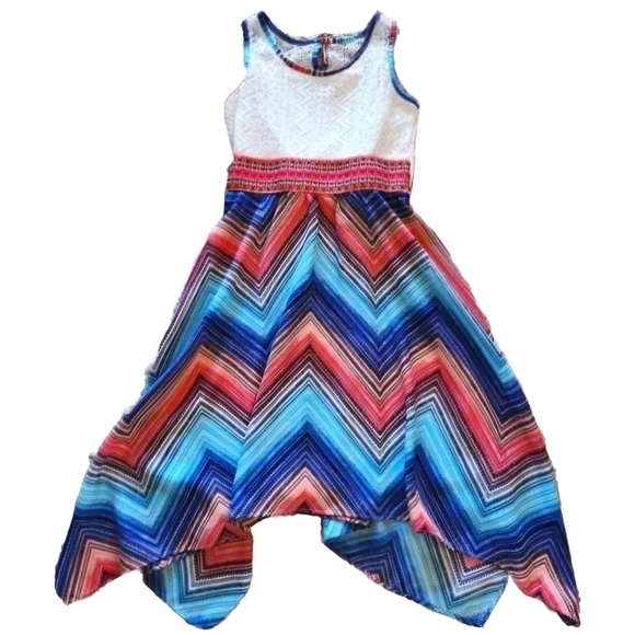 emily west Other - Emily West sharkbite hem dress Size 10 Colors pink blue white